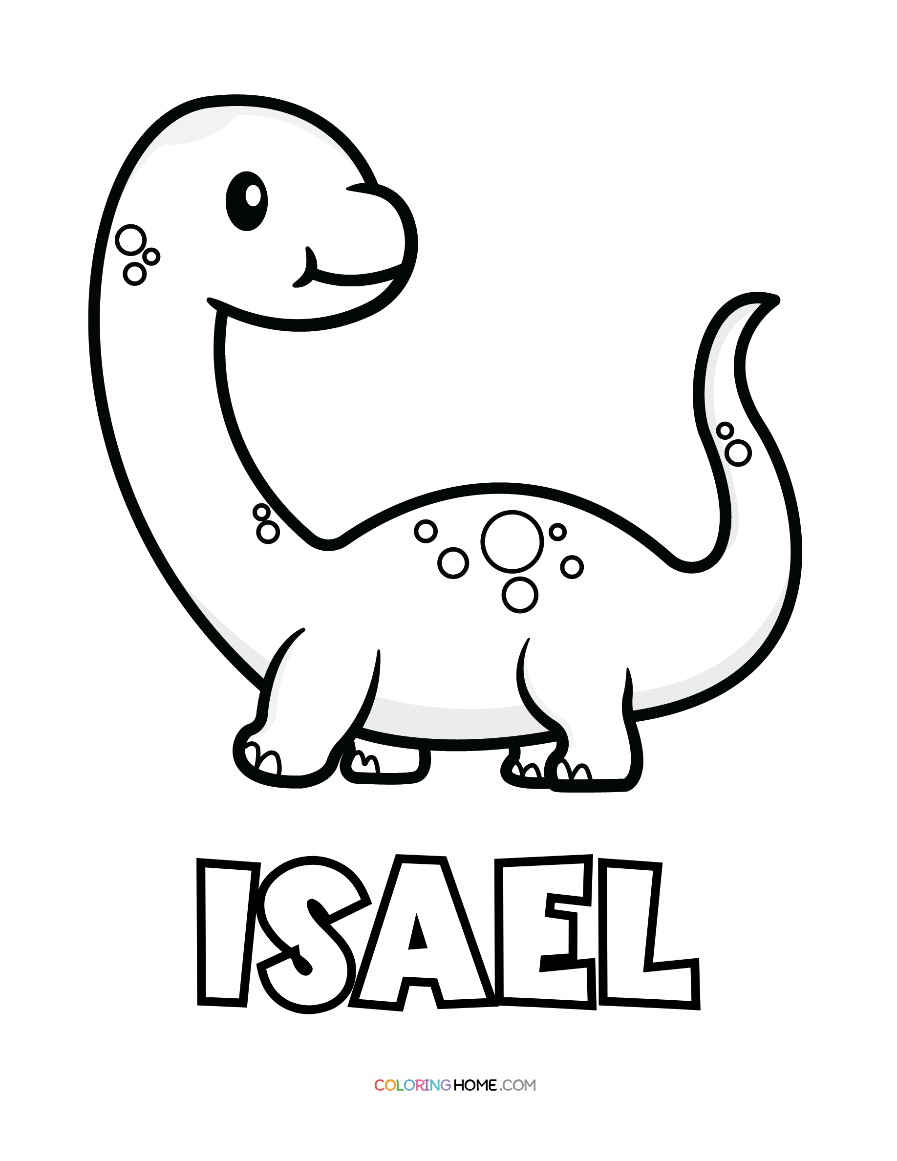 Isael dinosaur coloring page