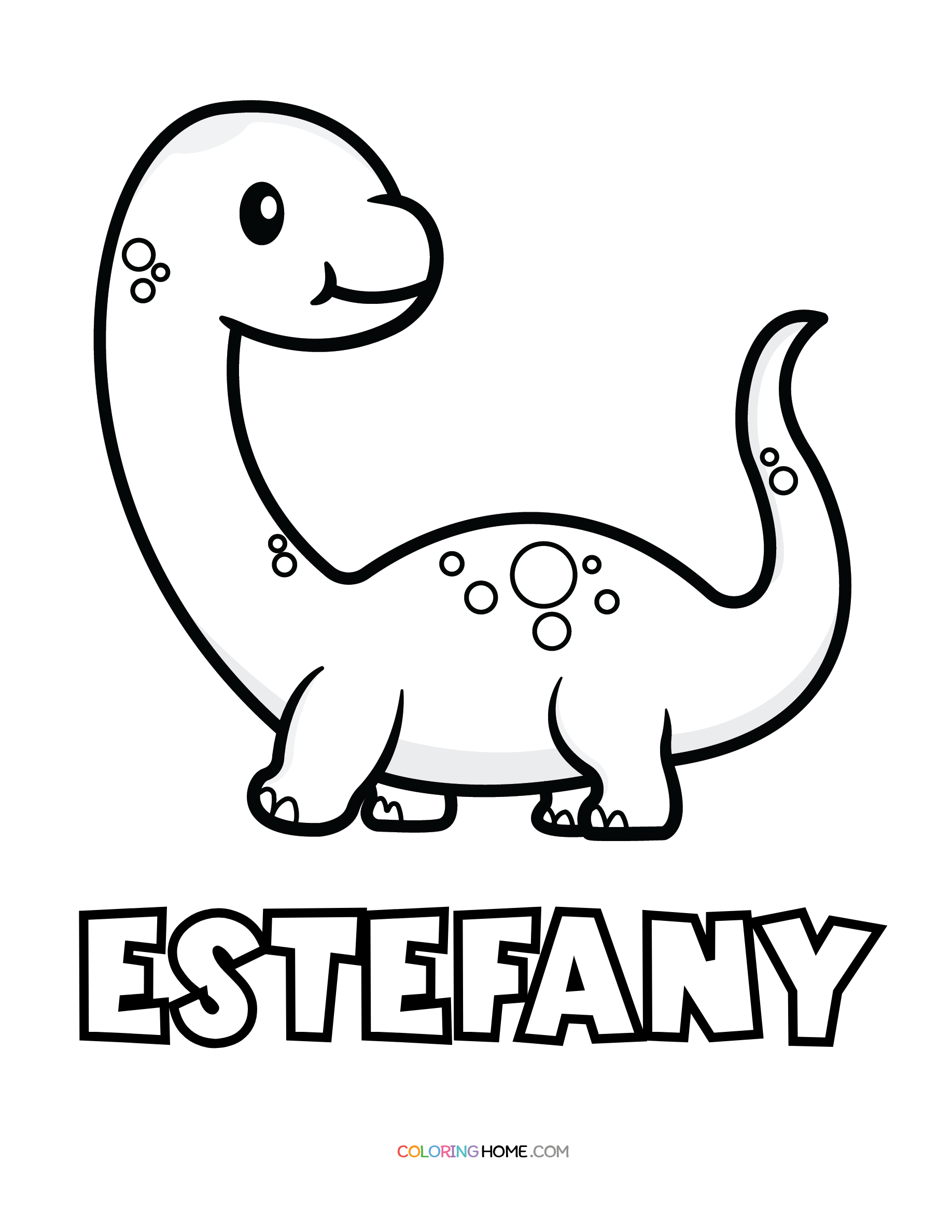 Estefany dinosaur coloring page