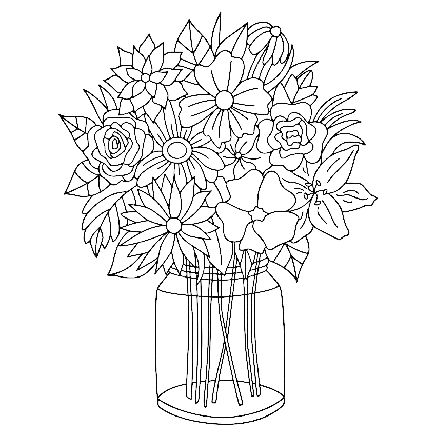 Pin by Janet Preston on desenhos | Embroidery flowers pattern, Flower coloring  pages, Doodle coloring
