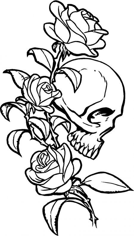 Skull And Roses Coloring Pages. skull and roses coloring pages skull and  rose digital stamp. 1000 images about tattoos on pinterest music tattoos  music. print your own book outline quietude by carissa.