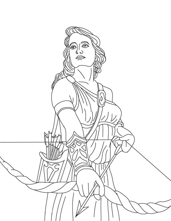 Artemis from Greek Gods and Goddesses Coloring Page - NetArt
