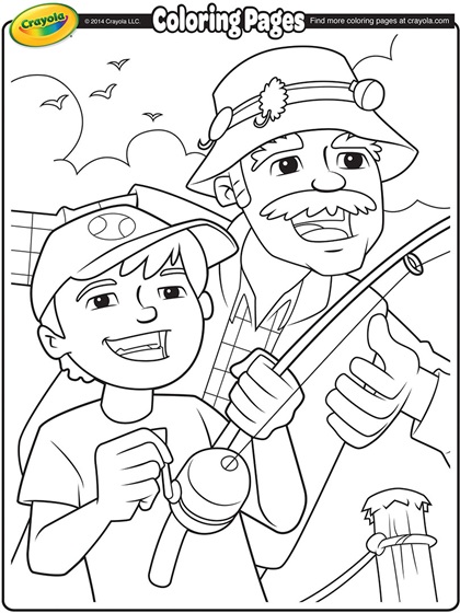 Fishing with Grandpa Coloring Page ...crayola.com
