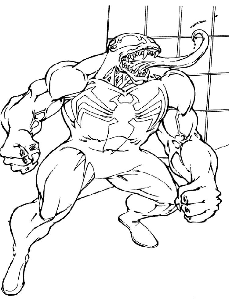 Venom coloring pages. Download and print Venom coloring pages