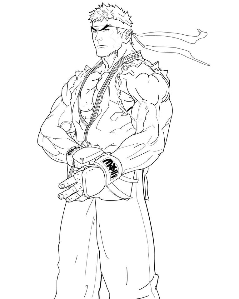 Cool Ryu Street Fighter Coloring Page - Free Printable Coloring Pages for  Kids