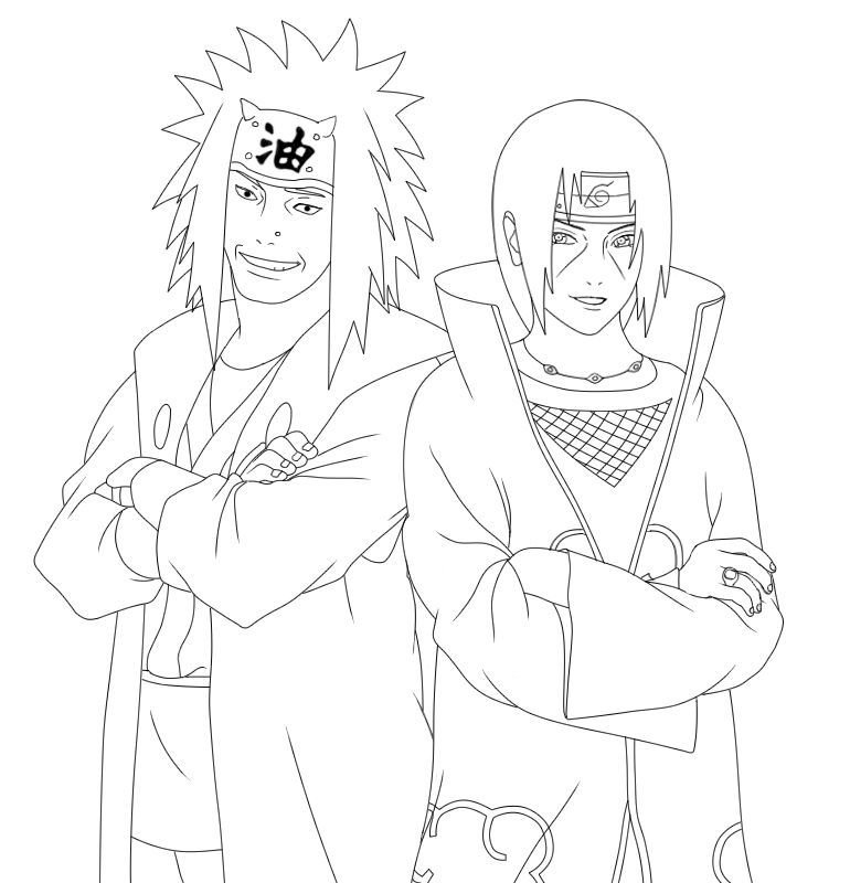 Smiling Itachi+Jiraiya Lineart by Ryouto on DeviantArt | Naruto fan art,  Stitch coloring pages, Anime lineart