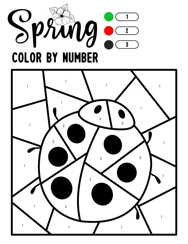 Color by Number Spring Coloring Pages ...