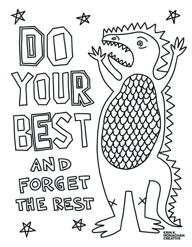 Do Your Best Dinosaur free coloring page