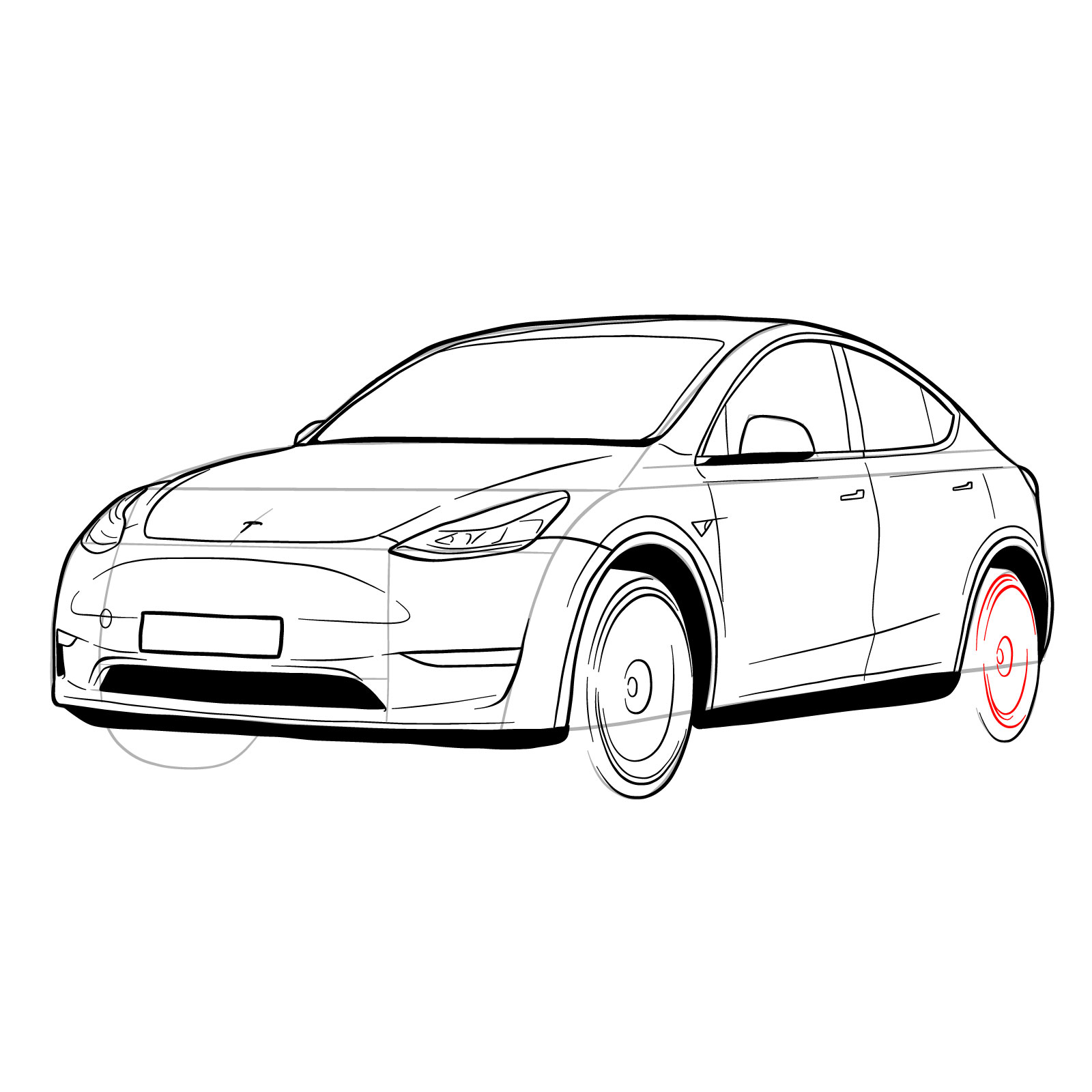 How to Draw a 2021 Tesla Model Y: A ...