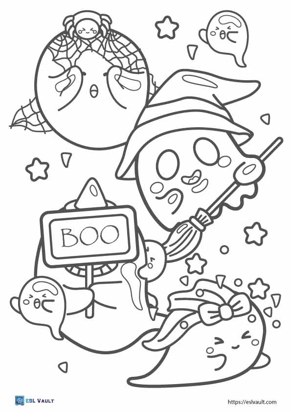 14 Cute ghost coloring pages (PDF ...