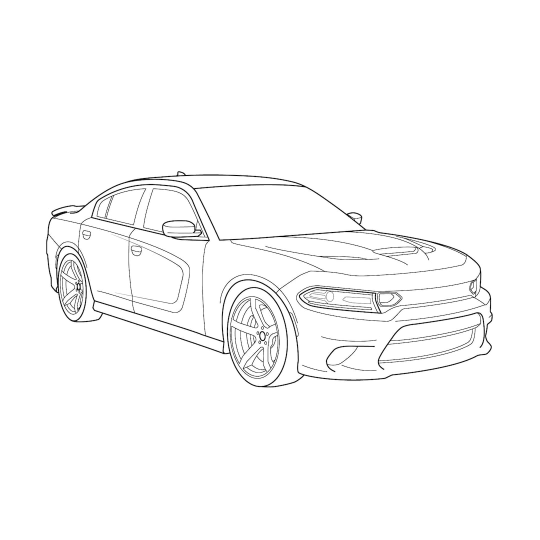 Dodge Charger 2019 Vector Line Drawing ...