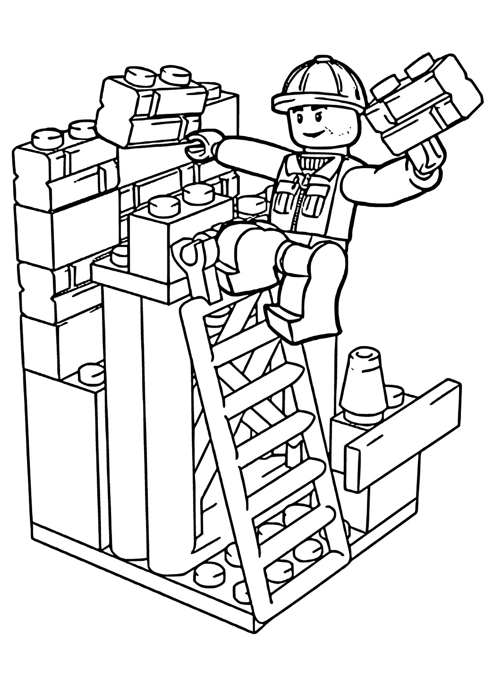 A wall to build - Lego Coloring Pages ...