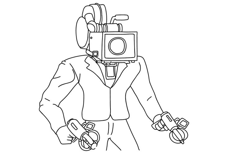 Pin on Cameraman Coloring Pages