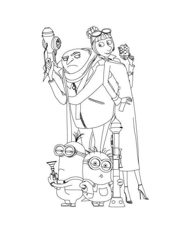 Coloring page Despicable me gru minions