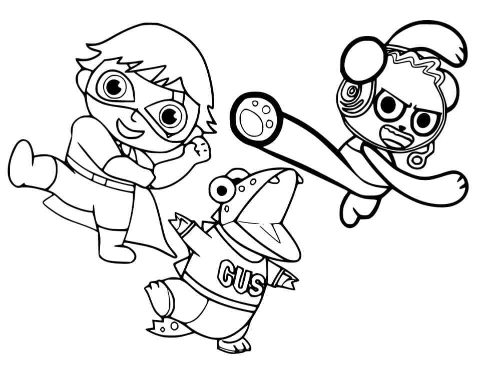Red Titan And Gus With Combo Panda Coloring Pages - Coloring Cool