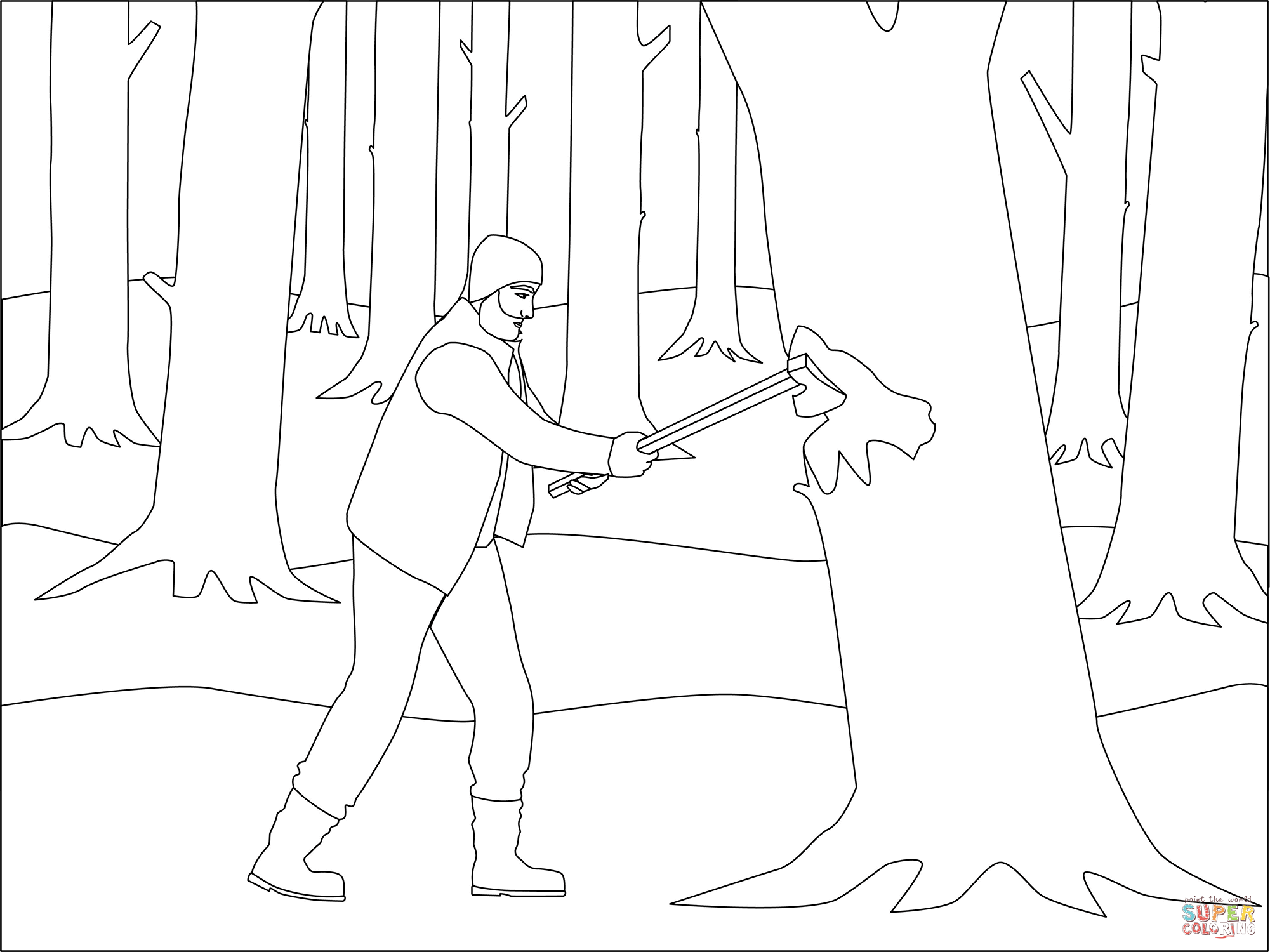 Lumberjack coloring page | Free Printable Coloring Pages