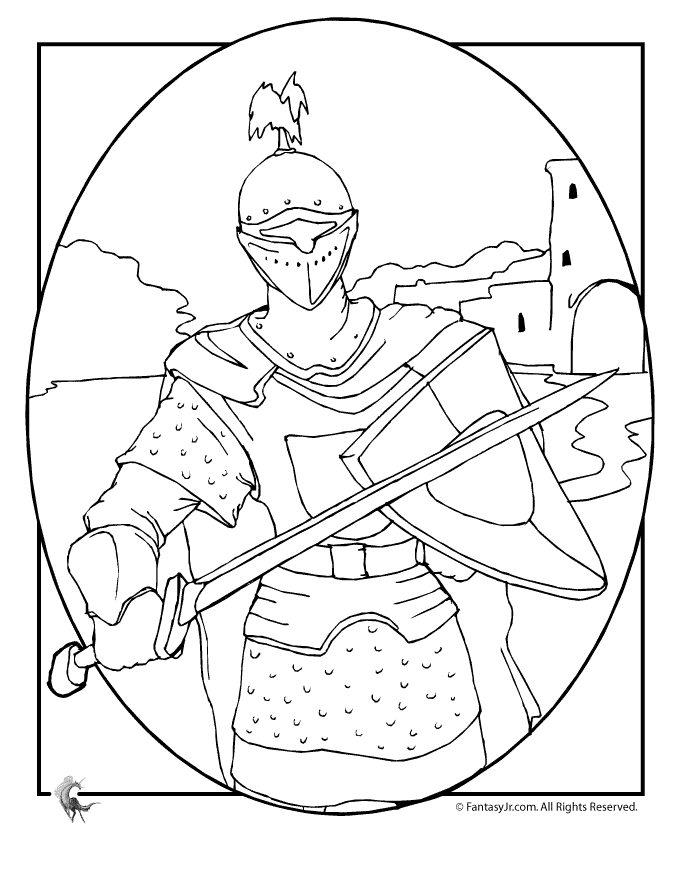 Drawing Knight #87025 (Characters) – Printable coloring pages