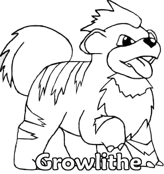 Pokemon Pokemon and Growlithe coloring pages