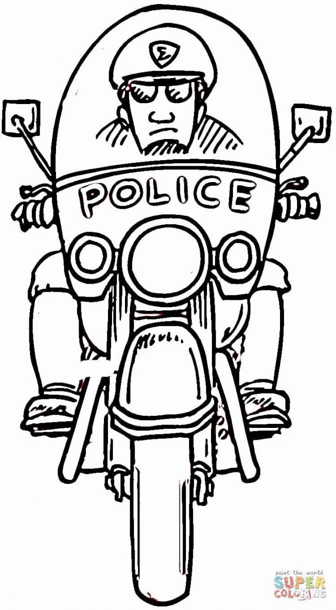Police Officer Coloring Pages Book Easy Cartoon Vectork You Sheet ...