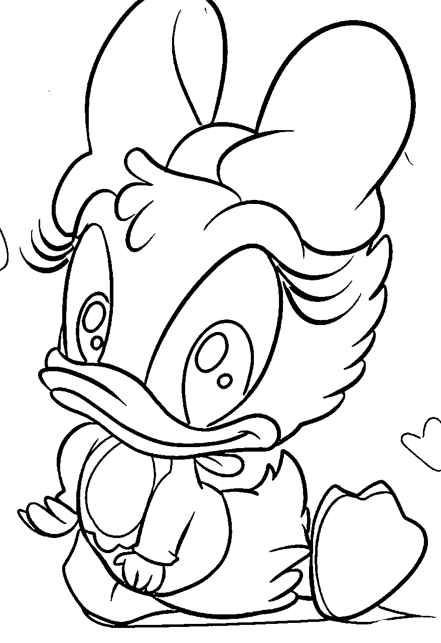 Cute Baby Daisy Duck Coloring Page | Wecoloringpage