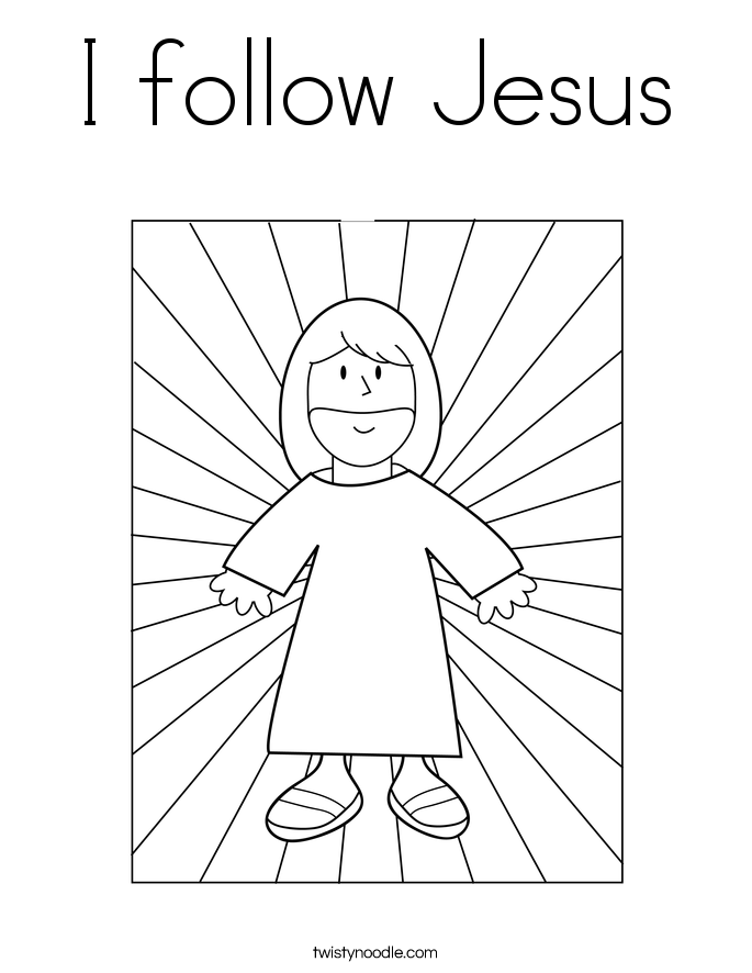 I follow Jesus Coloring Page - Twisty Noodle