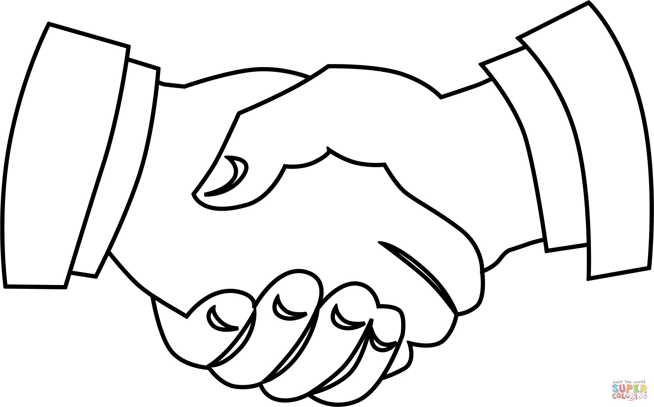 Handshake coloring page | Free Printable Coloring Pages