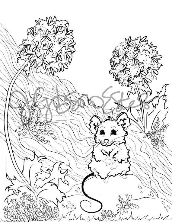 Field Mouse Printable Coloring Page - Etsy