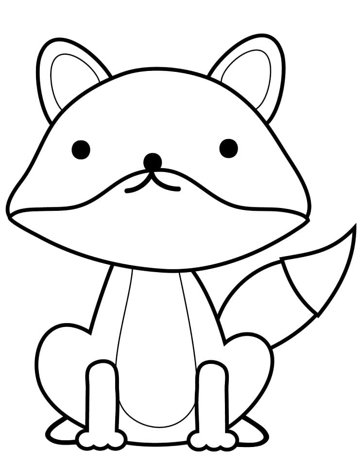 Simple Cute Fox Coloring Page - Free Printable Coloring Pages for Kids