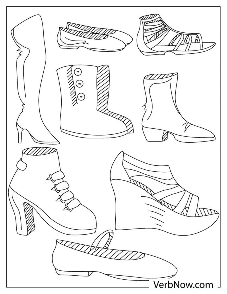 Free SHOE Coloring Pages & Book for Download (Printable PDF) - VerbNow