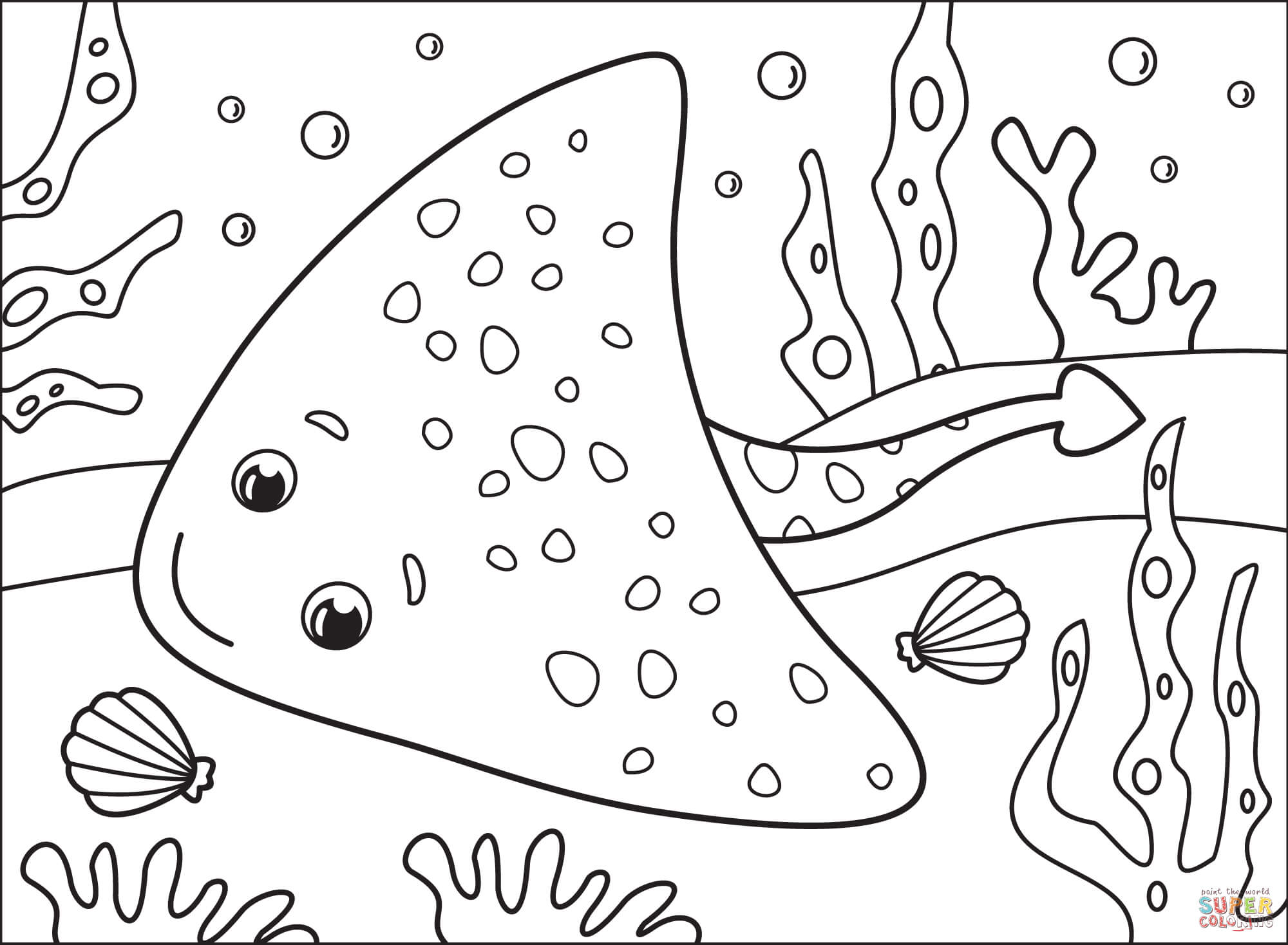 Stingray coloring page | Free Printable Coloring Pages