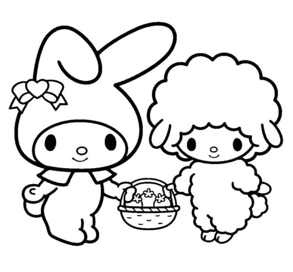 My Melody and My Sweet Piano Coloring Pages - My Melody Coloring Pages - Coloring  Pages For Kids And Adults