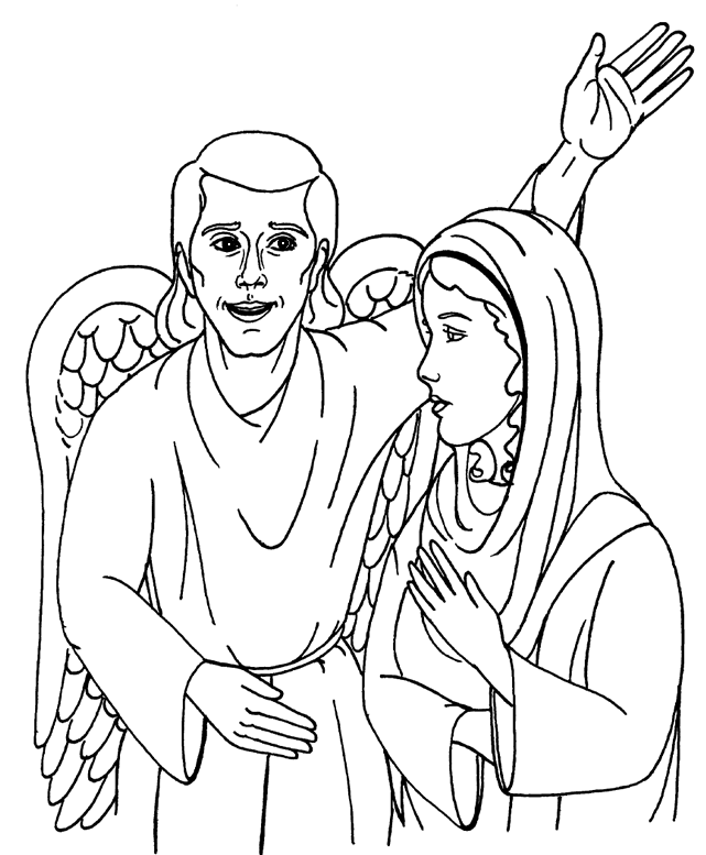 An Angel Appears to Mary #3 Coloring Page | Sermons4Kid...