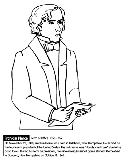 U.S. President Franklin Pierce Coloring Page | crayola.com