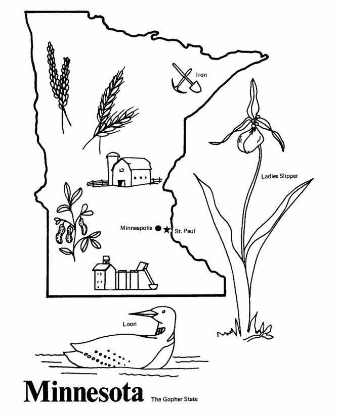 Minnesota State Quarter Coloring Page | USA - State Quarters ...