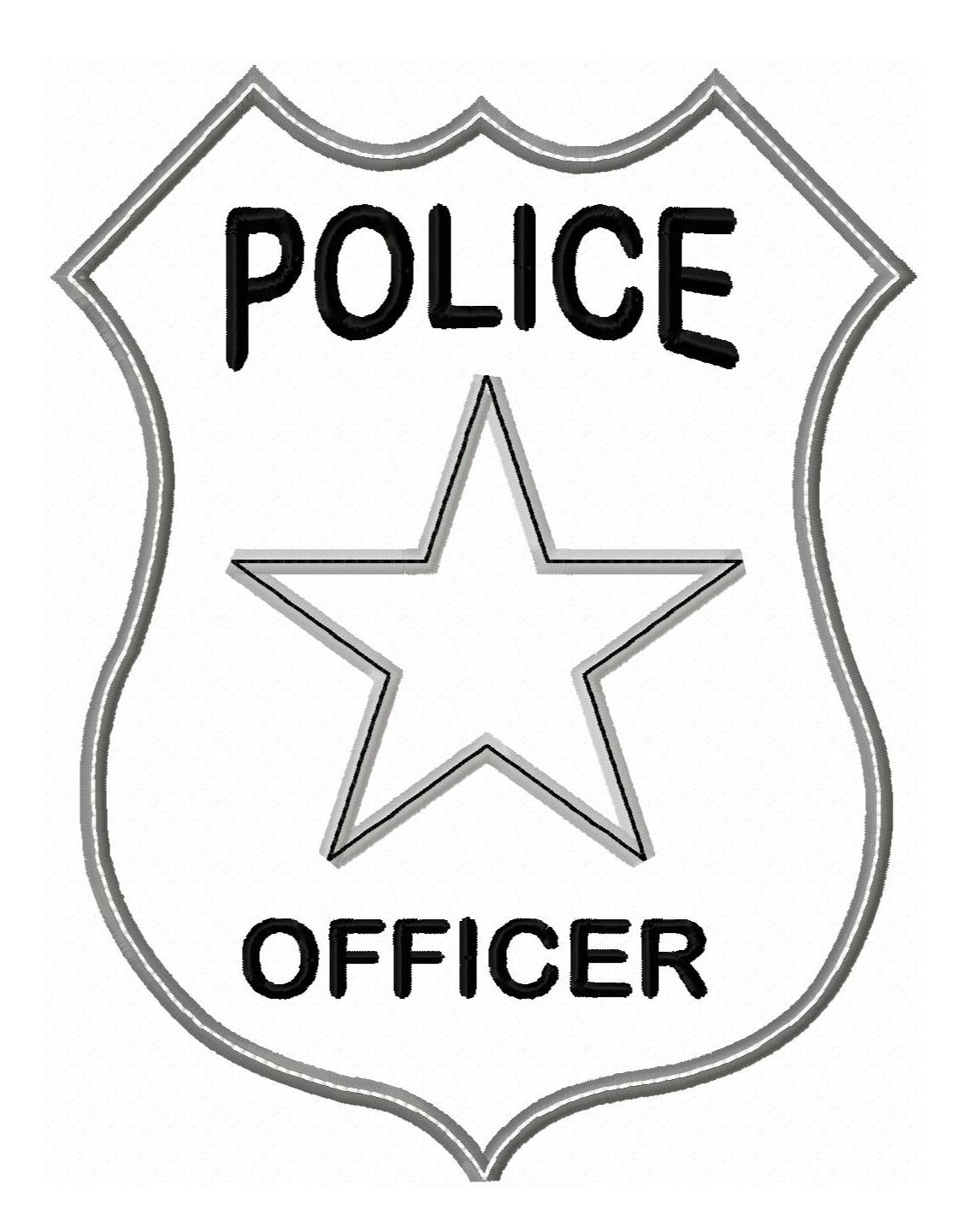 Police Officer Badge Coloring Page - Coloring Pages for Kids and ...