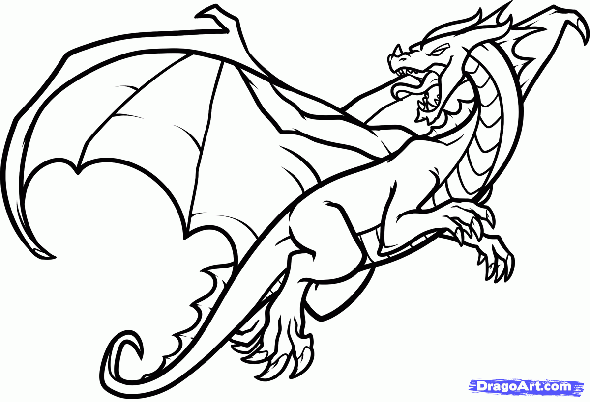 Animal ~ Printable Flying Dragon Coloring Pages ~ Coloring Tone