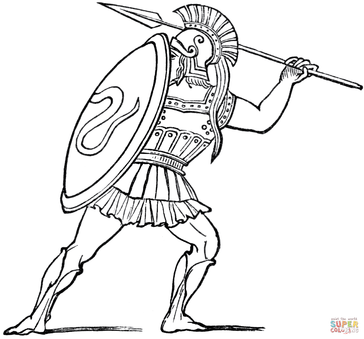 Spartan Warrior coloring page | Free Printable Coloring Pages