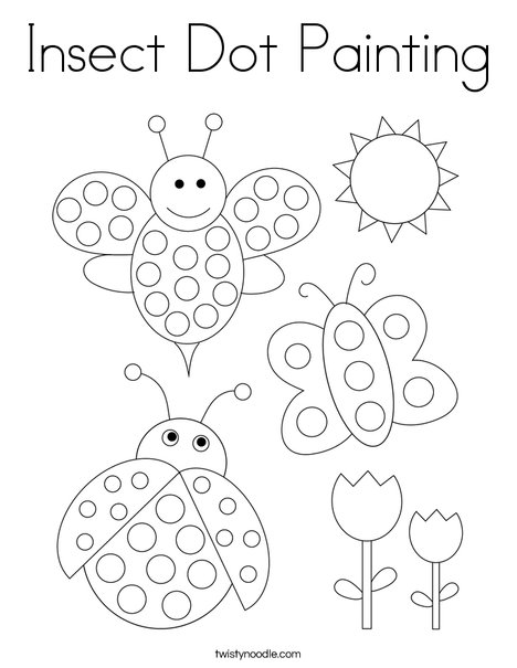 Insect Dot Painting Coloring Page - Twisty Noodle