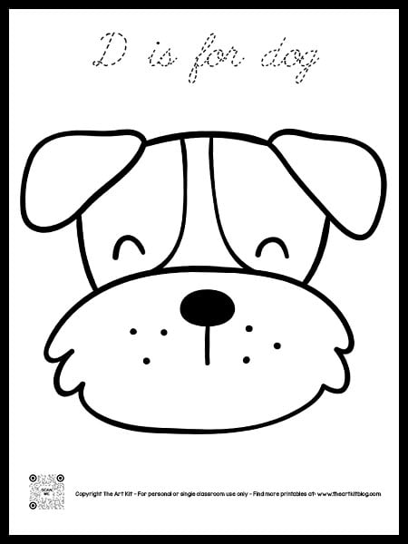 The Dog Has Spots Coloring Page, Bubble Font - The Art Kit