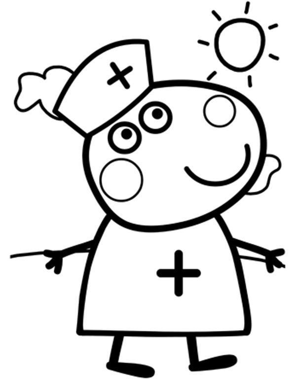 Online coloring book: Coloring page Suzy sheep as a doctor -  Drukuj-Kolorowanki.pl