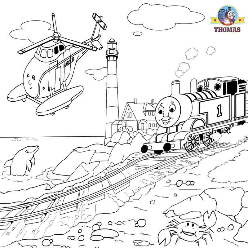 Harold The Helicopter Coloring Page