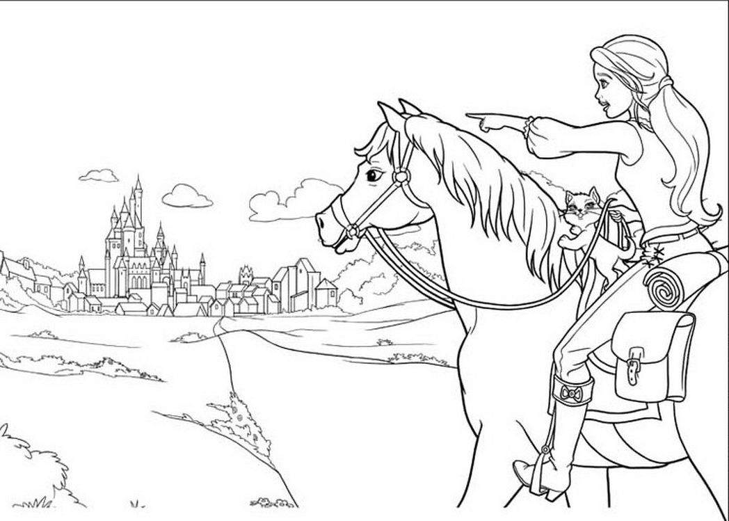 Barbie Coloring Pages Horse - Coloring Pages For All Ages