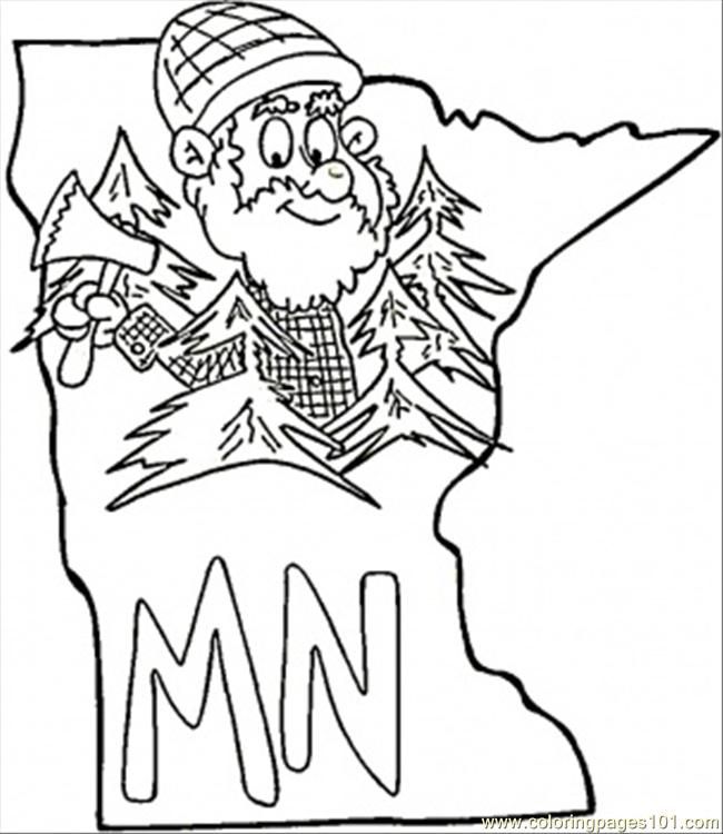 Coloring Pages Minnesota Map (Countries > USA) - free printable 