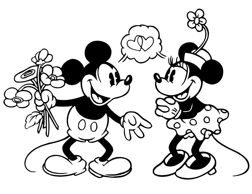 Mickey And Minnie Valentines Day Coloring Pages Images & Pictures 
