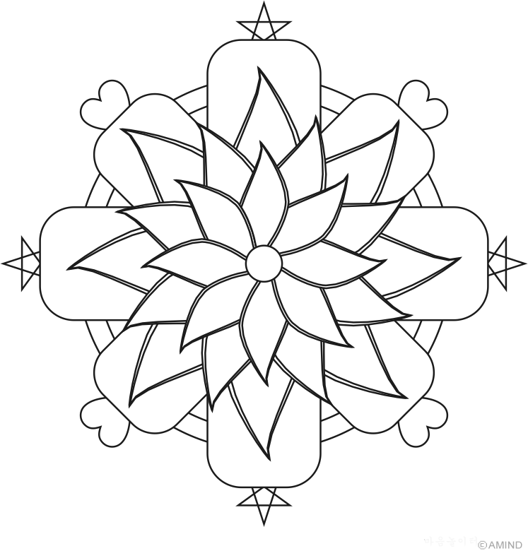 Free mandalas coloring > Flower Mandalas > Flower Mandala Design 15