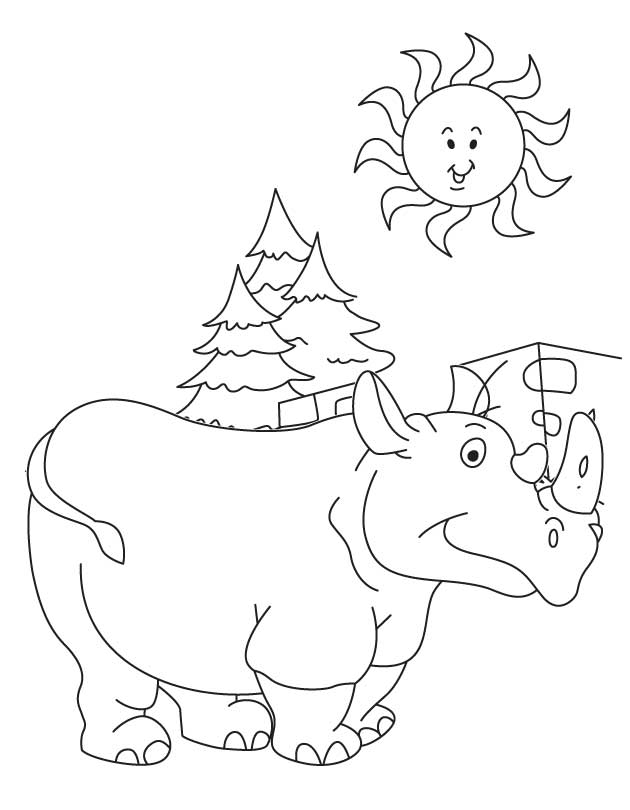 Baby rhinoceros coloring page | Download Free Baby rhinoceros 