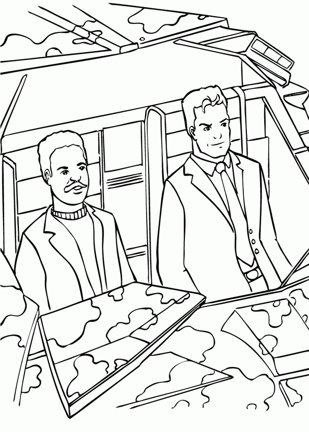 BATMAN coloring pages - Bruce Wayne with his friend