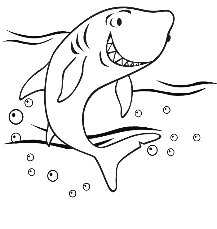 Shark Coloring Pictures For Kids | Animal Coloring pages 