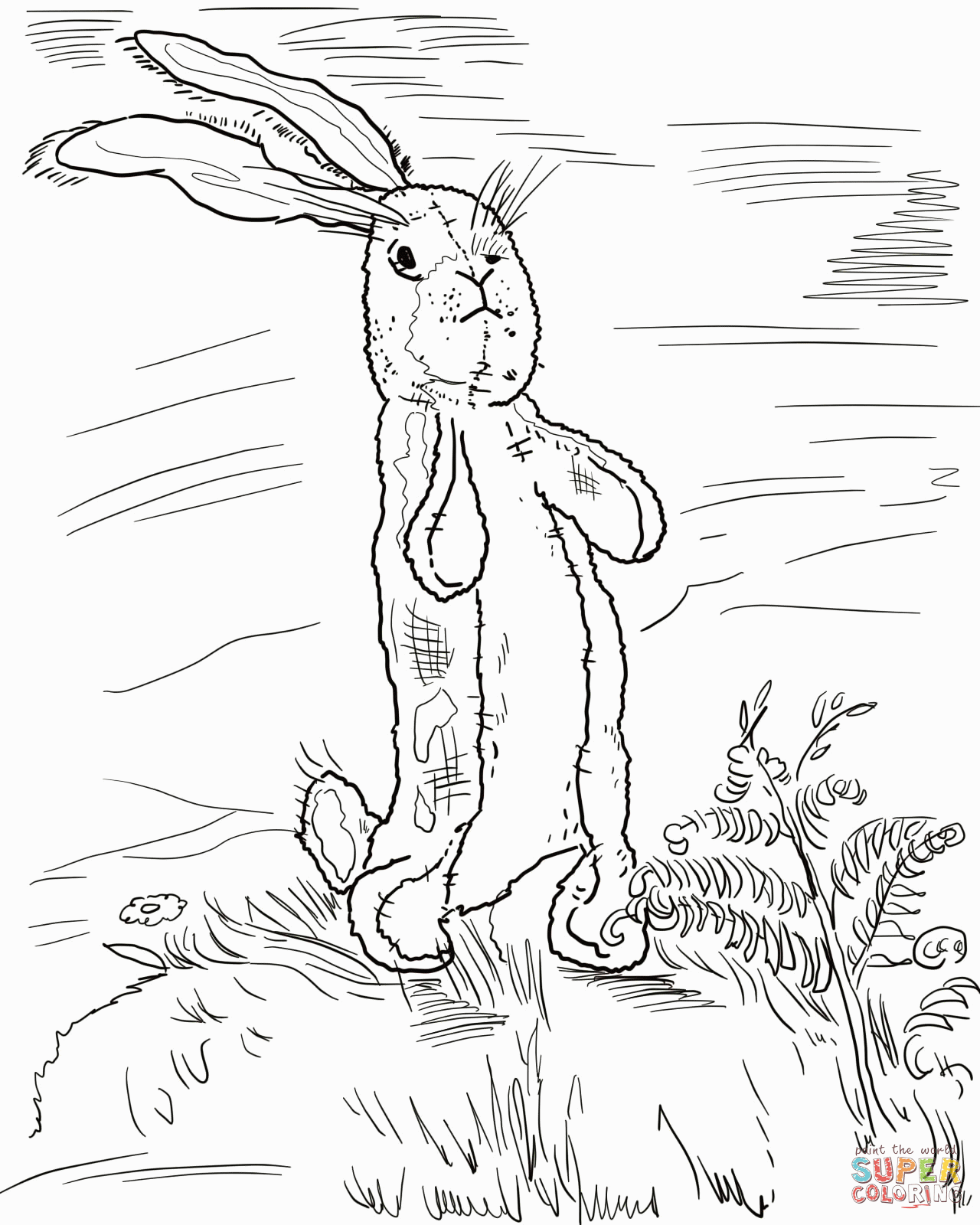 Velveteen rabbit animal coloring page for kids