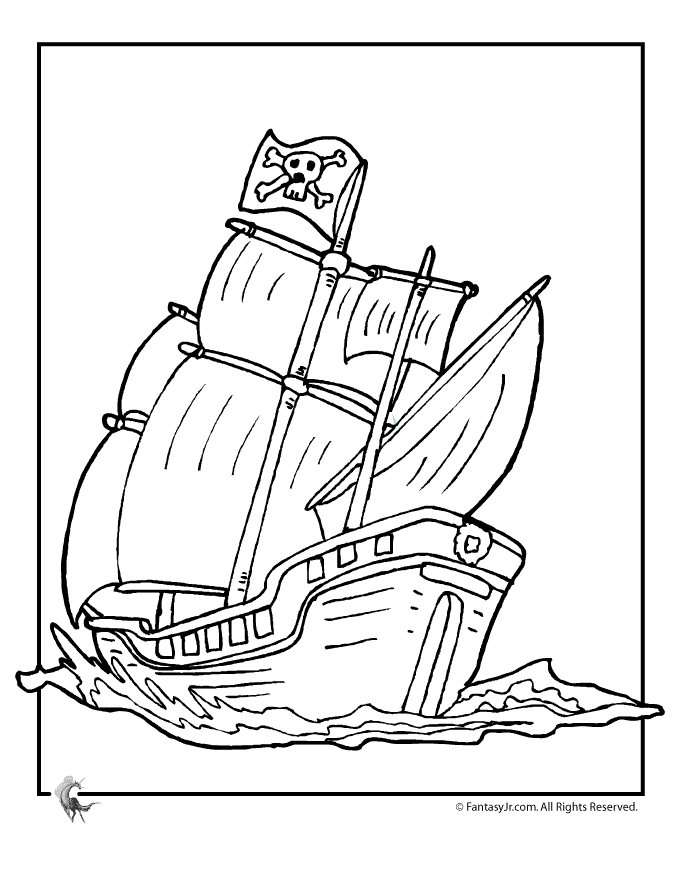 sunken pirate ship Colouring Pages (page 2)