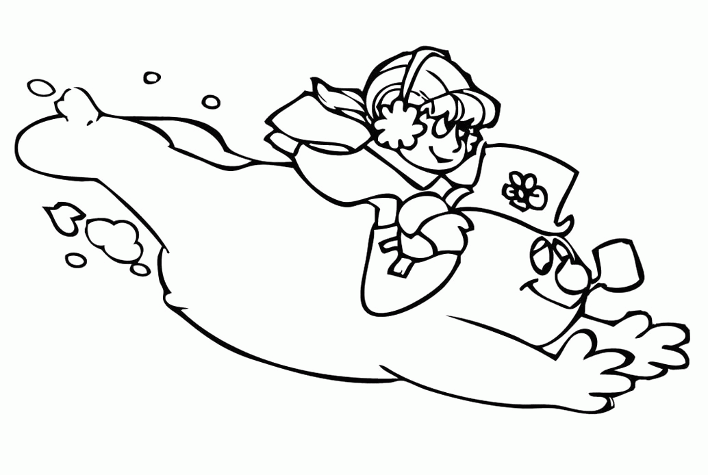Frosty the Snowman Glide Together Girls Coloring Pages - Winter 